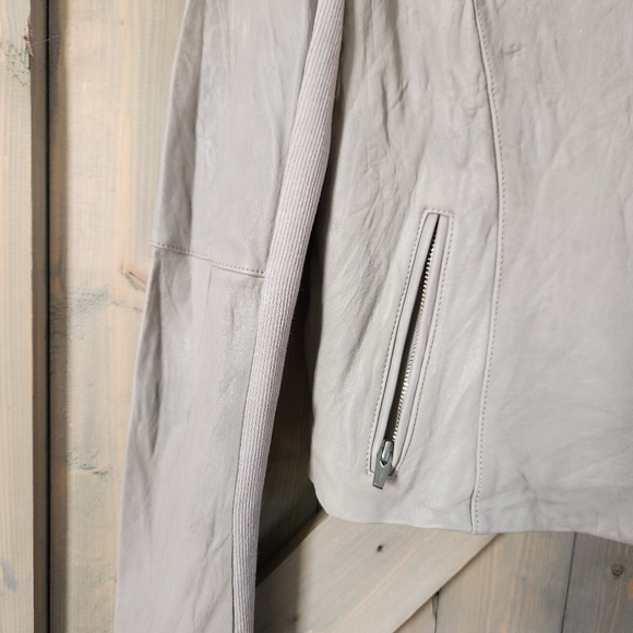 Veda Distressed Leather Moto Jack Size Large - Picture 4 of 12